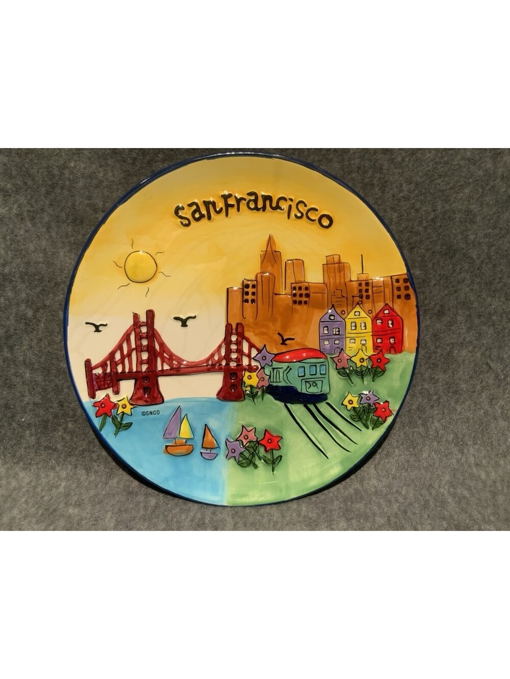Smith Novelty Company 8.5”W Decorative ‘San Francisco’ Hangable Display Plate